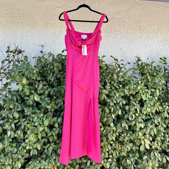 Line And Dot Brooke Midi Dress in Fuschia Pink Midi Size Small NWT - Picture 2 of 8